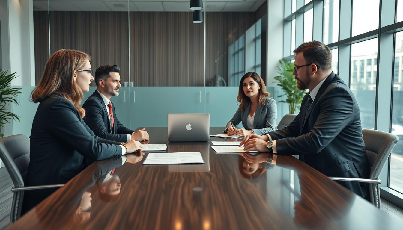 Family reviewing legal documents